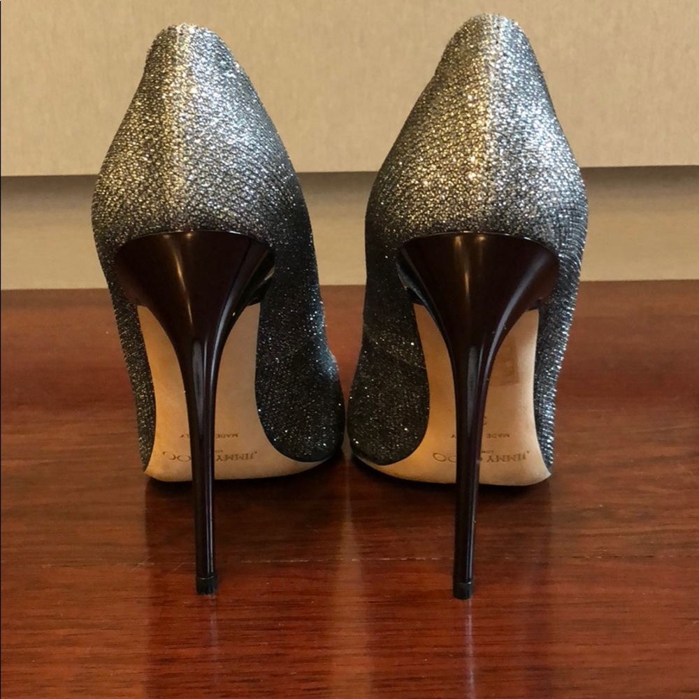 Jimmy Choo Silver Glitter Pump - Picture 2 of 5